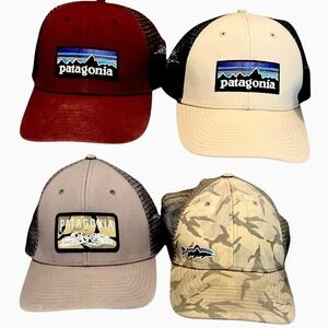 Patagonia Trucker Hat Mesh Back Adjustable Embroidered Logo Cap Men's LOT OF 4